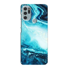 Мраморный чехол на Motorola MOTO G60s (VPrint) (Голубой мрамор)