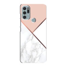Мраморный чехол на Motorola MOTO G60s (VPrint) (Тройной мрамор)