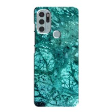 Мраморный чехол на Motorola MOTO G60s (VPrint) (Зеленый мрамор)