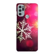 Новогодние Чехлы для Мото G60s (VPrint) (Снежинка)