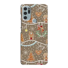 Новогодние, Праздничные Чехлы для Motorola MOTO G60s - 2024 год (Новогодние пряники)