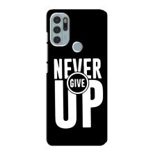 Силиконовый Чехол на Motorola MOTO G60s с картинкой Nike (Never Give UP)