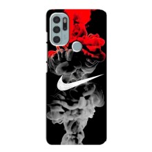 Силиконовый Чехол на Motorola MOTO G60s с картинкой Nike (Nike дым)