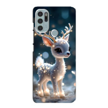 Яркий чехол для Motorola MOTO G60s с Зимними Оленятами