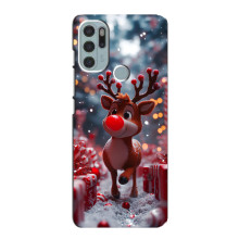 Яркий чехол для Motorola MOTO G60s с Зимними Оленятами – Олень среди подарков