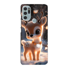 Яркий чехол для Motorola MOTO G60s с Зимними Оленятами – Оленёнок