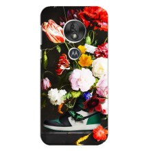 Брендновые Чехлы для Motorola MOTO G7 Play - (PREMIUMPrint) (Nike цветы)