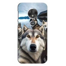 Чехол с Хаски для Motorola Moto G7 Play - (AlphaPrint) (Селфи ХАски)