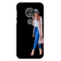 Чехол с картинкой Модные Девчонки Motorola Moto G7 Play – Девушка со смартфоном