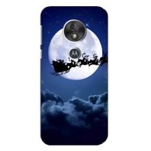 Новорічні Чохли для Моторола MOTO G7 Плей (VPrint) (Санта - місяць)