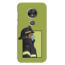 Силиконовый бампер (Работники) на Motorola Moto G7 Play – Пожарник