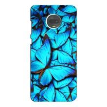 Чохол з принтом для Моторола МОТО Г7 Плюс - (Прикольні) (AlphaPrint) (Сині метелики)