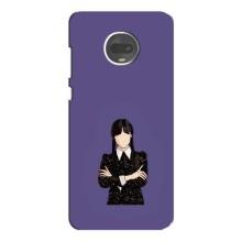 Чохли Венсдей на Motorola MOTO G7 Plus Уенсдей (AlphaPrint) (Венздей у чорному)