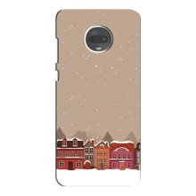 Новогодние, Праздничные Чехлы для Motorola MOTO G7 Plus - 2024 год (Зимний город)