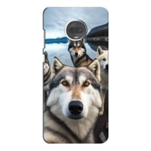 Чохол з Хаскі Motorola Moto G7 - (AlphaPrint) (Селфі Хаскі)