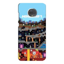 Чехол Майнкрафт на Motorola MOTO G7 (AlphaPrint) Minecraft (фон Minecraft)