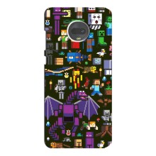 Чехол Майнкрафт на Motorola MOTO G7 (AlphaPrint) Minecraft (Коллаж Майнкрафт)