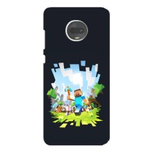 Чехол Майнкрафт на Motorola MOTO G7 (AlphaPrint) Minecraft (персонажи Minecraft)