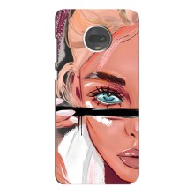 Чехол с печатью для Motorola MOTO G7 - (Мода) (AlphaPrint) (Макияж)