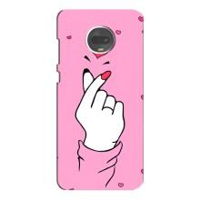 Чехол с принтом для Motorola MOTO G7 (AlphaPrint - Знак сердечка)