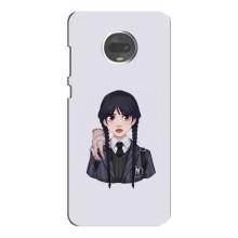 Чехлы Венсдей на Motorola MOTO G7 Уэнсдей (AlphaPrint) – Уэнздей и Вещь