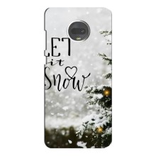 Новорічні, Святкові Чохли для Motorola MOTO G7 - 2024 год (Let it snow)