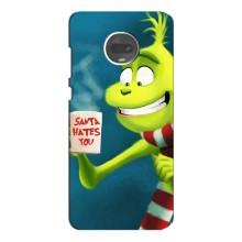 Рождественские Чехлы для Motorola MOTO G7 (VPrint) (Зеленый Гринч)