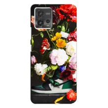 Брендновые Чехлы для Motorola MOTO G72 - (PREMIUMPrint) (Nike цветы)