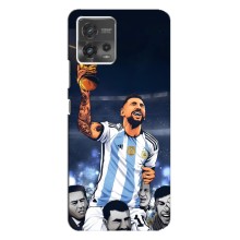 Чехлы для Motorola MOTO G72 (Leo чемпион) (AlphaPrint) (Месси с кубком)