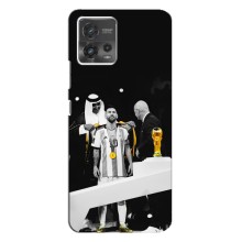 Чехлы для Motorola MOTO G72 (Leo чемпион) (AlphaPrint) (Месси в накидке)
