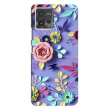 Чехлы с Цветами для Motorola MOTO G72 (VPrint) (Цветочный дизайн)