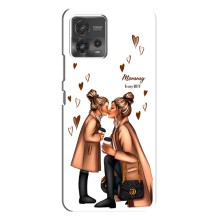 Чехол с печатью для Motorola MOTO G72 - (Мама с ребенком) (AlphaPrint) (Дочка и мама)