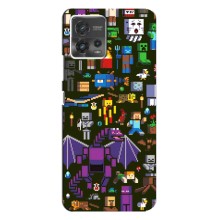 Чехол Майнкрафт на Motorola MOTO G72 (AlphaPrint) Minecraft (Коллаж Майнкрафт)