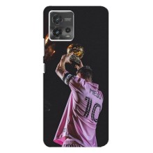Чехол Месси футболист для Motorola MOTO G72 – Месси с кубом