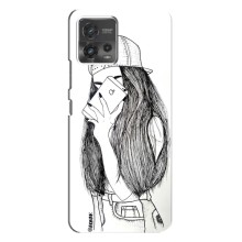 Чехол с печатью для Motorola MOTO G72 - (Мода) (AlphaPrint) (Фото девочки)