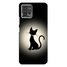 Чехол с принтом для Motorola MOTO G72 (AlphaPrint) Модные коты (Силуэт котика)