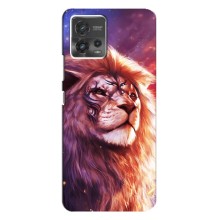 Чехол со Львом для Motorola MOTO G72 (VPrint) (Красочный Лев)