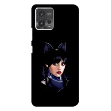 Чехлы Венсдей на Motorola MOTO G72 Уэнсдей (AlphaPrint) (серьезная Уэнздей)