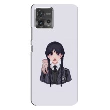 Чехлы Венсдей на Motorola MOTO G72 Уэнсдей (AlphaPrint) (Уэнздей и Вещь)