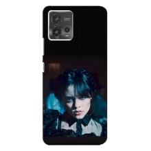 Чехлы Венсдей на Motorola MOTO G72 Уэнсдей (AlphaPrint) (взгляд Уэнздей)