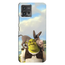 Чехол с мультфильмом Шрек на Motorola MOTO G72 – Шрек и осел