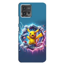 Чехол с Пикачу на Motorola MOTO G72 (Лого Пикачу)