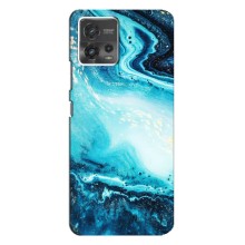 Мраморный чехол на Motorola MOTO G72 (VPrint) (Голубой мрамор)