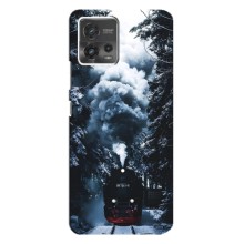 Новогодние, Праздничные Чехлы для Motorola MOTO G72 - 2024 год (Зимний поезд)