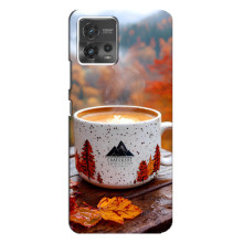 Чехол с уникальным дизайном «Осень с кофе» для Motorola MOTO G72 – Кофе на природе