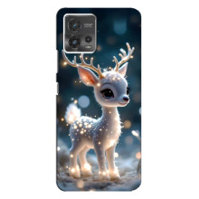 Яркий чехол для Motorola MOTO G72 с Зимними Оленятами – Блистающий оленёнок