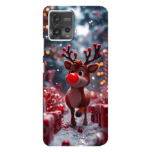 Яркий чехол для Motorola MOTO G72 с Зимними Оленятами – Олень среди подарков
