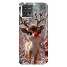 Яркий чехол для Motorola MOTO G72 с Зимними Оленятами