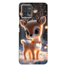 Яркий чехол для Motorola MOTO G72 с Зимними Оленятами – Оленёнок