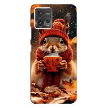 Друкований чохол 'Звірята з кавою' для Motorola MOTO G72 – Білка з кавою
